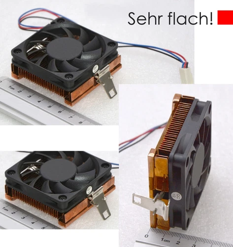 MASSIVER KUPFERKÜHLER COOPER COOLER SOCKET 370 PENTIUM III 60x60 NUR 22 MM FLACH