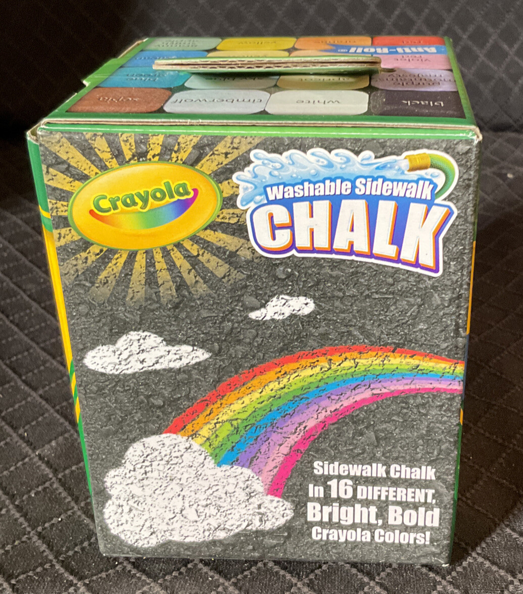 5 Boxes Crayola Washable Sidewalk Chalk, Outdoor Toy, 16 Count  wash away