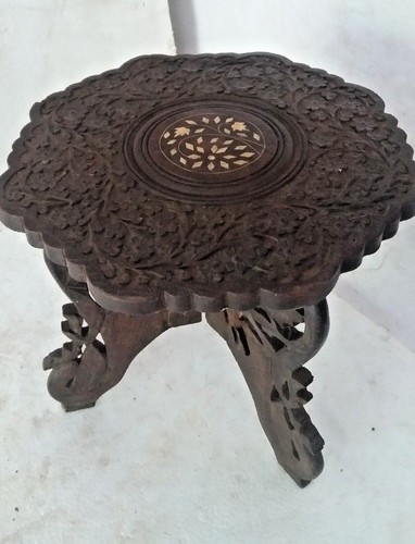 Vintage Wooden Hand Carving Center/ Side Folding Decorative Table beautiful work - Picture 9 of 10