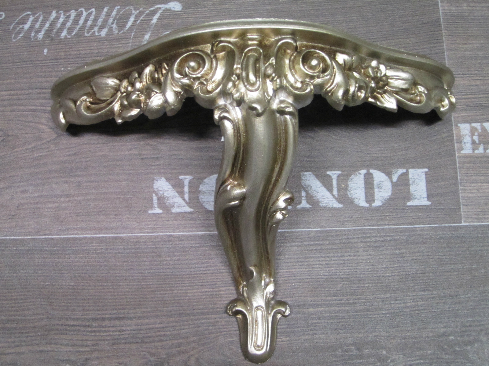 Set Miroir Mural Ovale + Console Baroque Argent Vieilli 44x38cm - Style Rococo Italie - Neuf