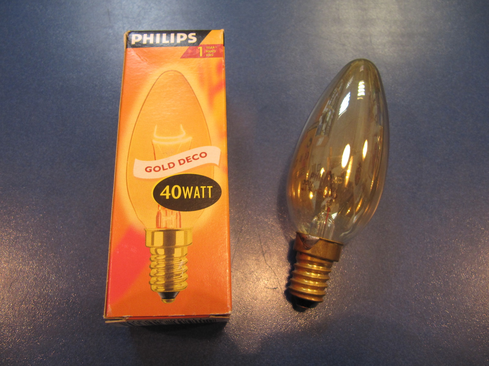 Philips Incandescent Candle 40W E14 Candle Lamp GOLD DECO LUSTROUS