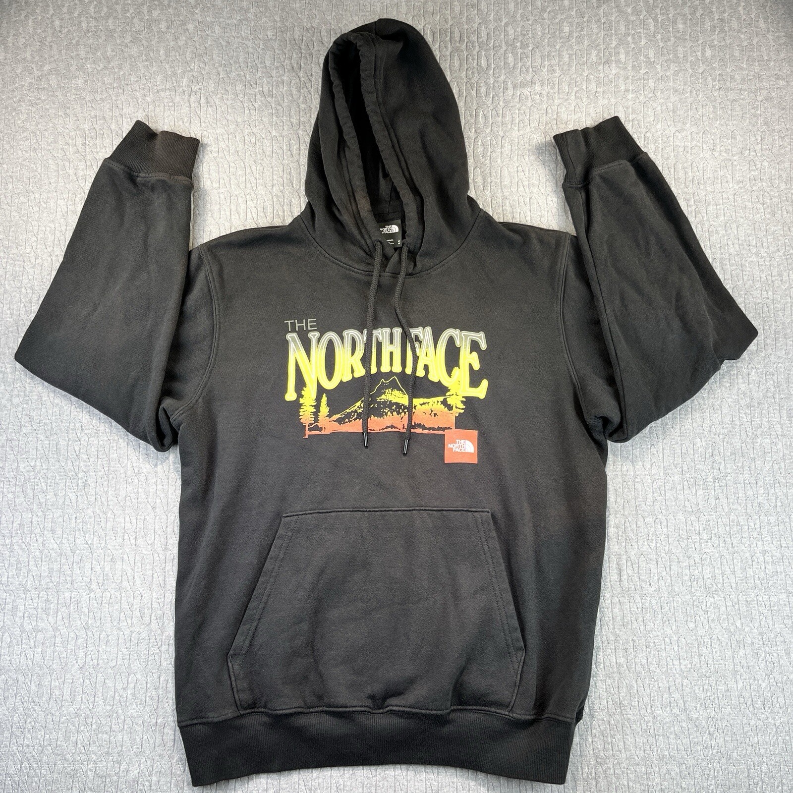The North Face Heavyweight Black Drawstring Hoodie for Men and Women Size Medium  