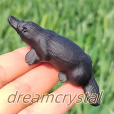 Calavera natural tallada a mano de 3" cristal de cuarzo obsidiana ornitorrinco cráneo curación 1 pieza