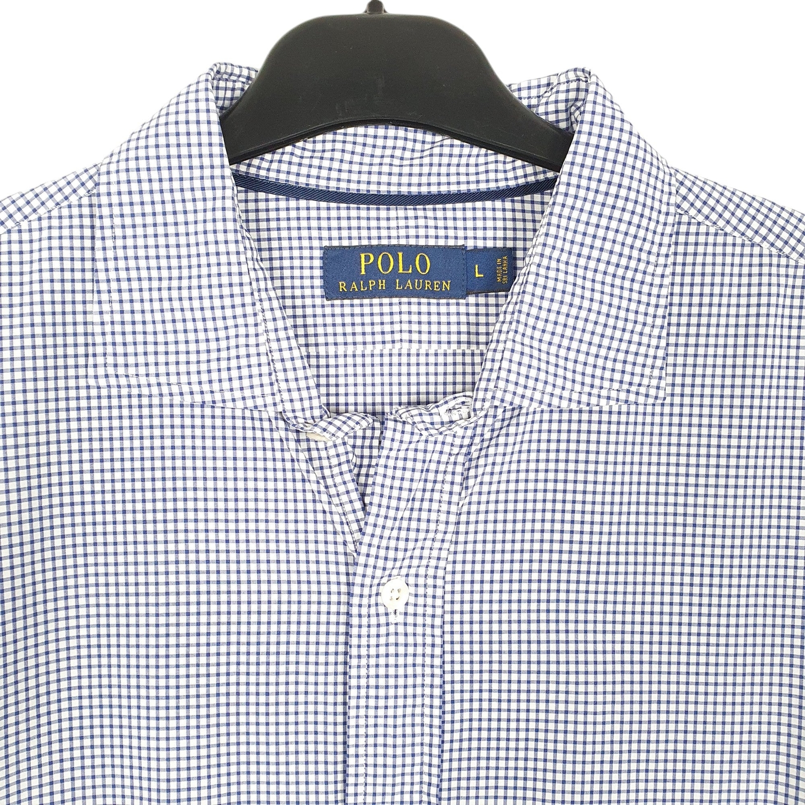 POLO RALPH LAUREN Blue Check Shirt Long Sleeve Casual Cotton Mens L image 2