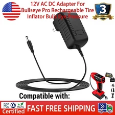 12V AC DC Adapter For Bullseye Pro Rechargeable Tire Inflator Bulls Eye Pressure