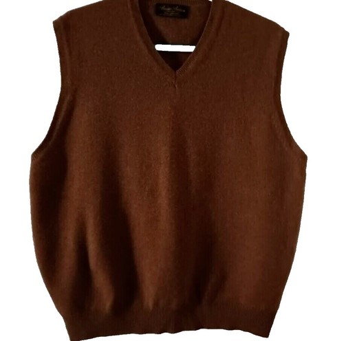 トップス 80s Brooks Brothers Wool Knit Vest Vintage 80s Brooks Brothers Large Handknit Cable Knit Wool Sweater