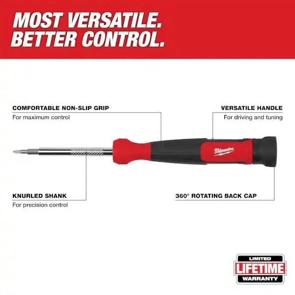 New Milwaukee Most Versatile 4-In-1 Precision Multi-Bit  ScrewDriver 48-22-2930 - Image 2 of 4