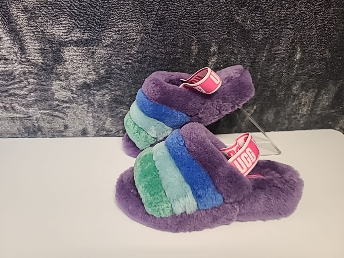 UGG Fluff Yeah Slide パープル 6 UGG Kids Fluff Yeah Slide - FREE Shipping & FREE Returns