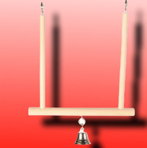 GP Vogelschaukel Holz mit Glocke Trapezschaukel | Schaukel Wellensittich