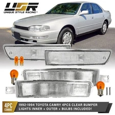 4PCS COMBO DEPO Pair Clear Bumper Signal Lights Fit For 1992-1994 Toyota Camry