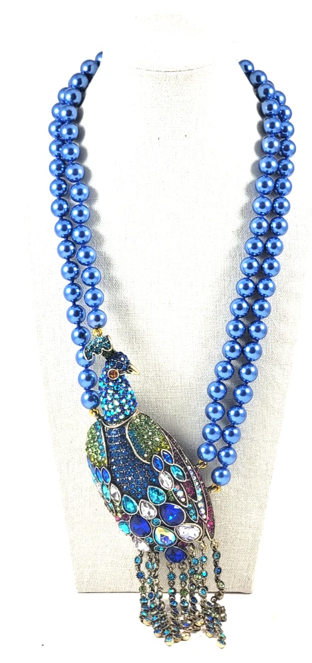 Collar de perlas con estrás de pavo real Heidi Daus Foto 2 de 4