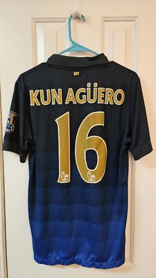EUC Nike Manchester City Jersey Kun Aguero #16 Navy Jersey