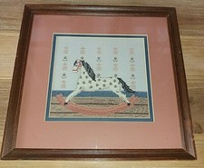 Needlepoint ROCKING HORSE Framed Photo