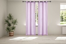 Legacy Decor Chiffon Window Sheer Curtains 2 Panels Grommet Top Purple Color