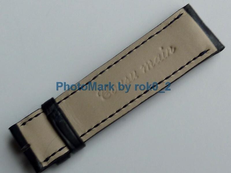 Camille Fournet Blue (20x18) stitched and padded alligator strap