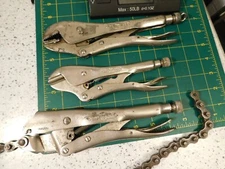 3-Vintage Vise-Grip Locking Pliers Models RR 7"Pinch 20R Chain & 10R 10"