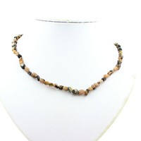 Collier Perlen Andalousit Aus Den Usa Edelstahlkette.