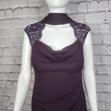XScape Full Length Purple Gown with Scarf Women's 10