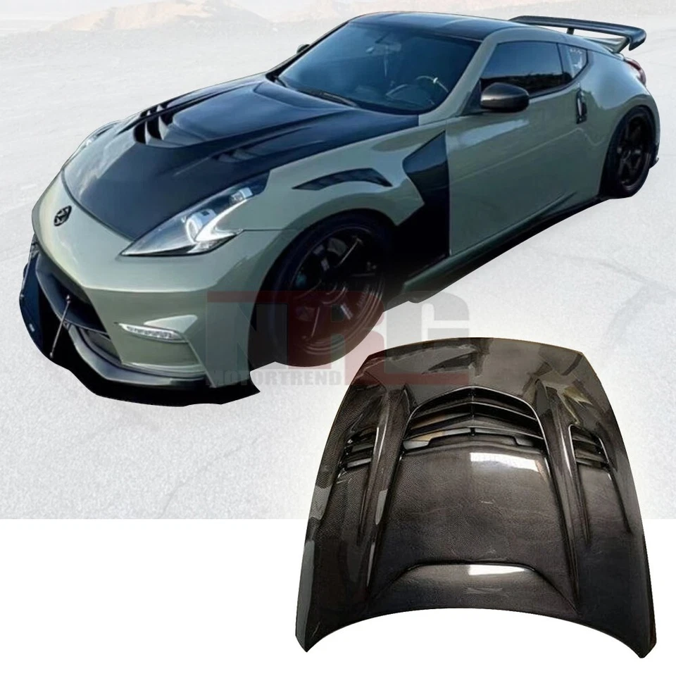 Capó ventilado de fibra de carbono estilo G2 para Nissan 370z 2009-2021 Foto 4 de 4