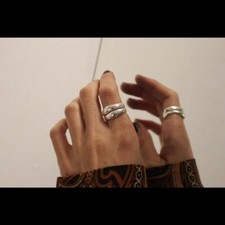 925 double solid sterling silver ring size 6 handmade in Greece 