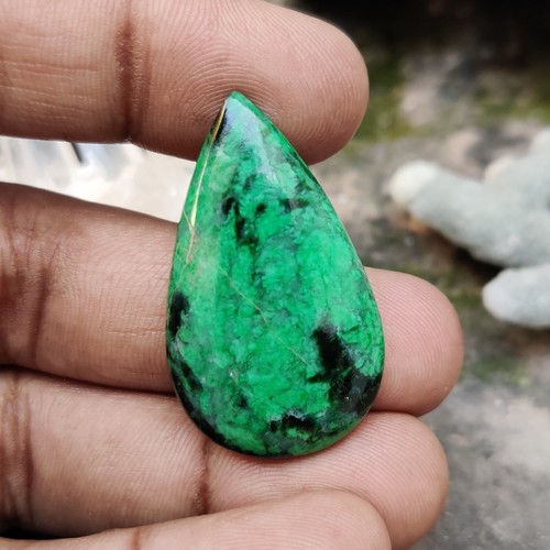 Natural Maw Sit Sit Jade Cab High Chromium Jadeite Jade-Albite Gemstone 29.10Cts - Picture 4 of 13