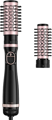 Rotating Hair Dryer Brush Spinning Blow with 2 Detachable 2'' 1.5'' 3-In-1 Hot Air