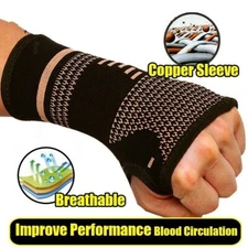 4X Copper Wrist Hand Brace Support Splint Carpal Tunnel Sprain Arthritis Sports