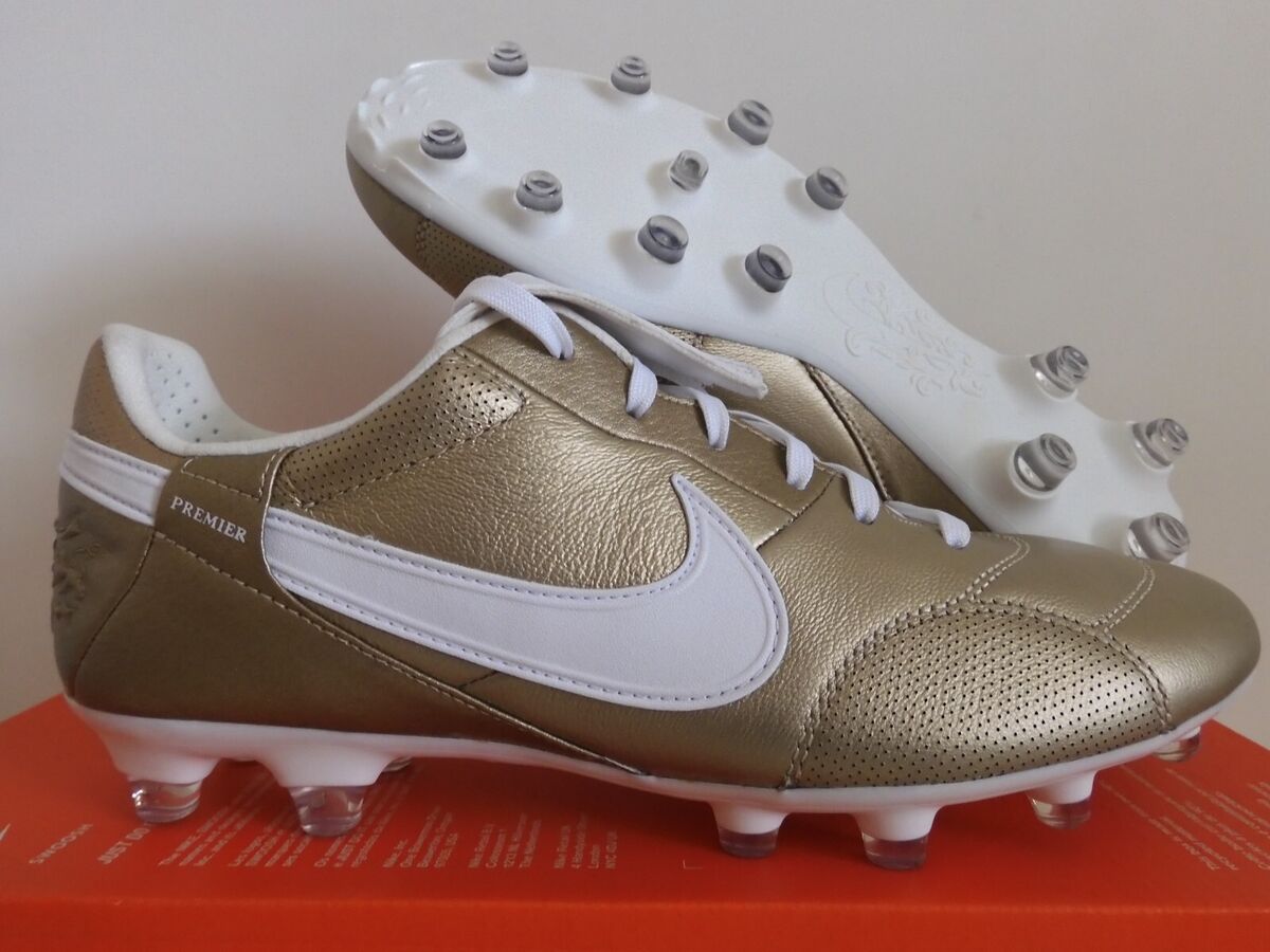 NIKE THE NIKE PREMIER III FG METALLIC GOLD GRAIN-WHITE SZ NIKE THE NIKE PREMIER III FG METALLIC GOLD GRAIN-WHITE SZ