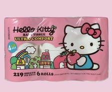 Hello Kitty Ultra Comfort Bath Tissue, 6 Rolls Toilet Papers 4-Ply , Unscented