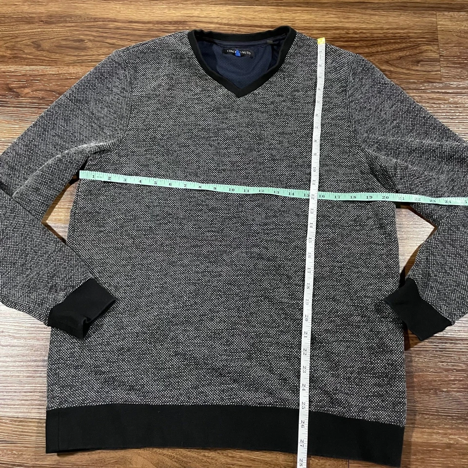 Suéter Vince Camuto Tejido Melange Cuello en V Manga Larga Gris Sudadera Hombres Talla XL Foto 2 de 4
