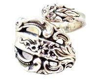 VINTAGE SIGNED CELLINI STERLING SILVER SPOON RING SIZE 7 ADJUSTABLE BY DESIGN