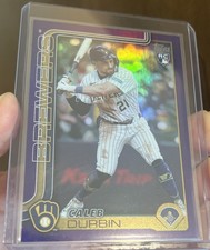 2025 Topps Update Series Caleb DURBIN (RC) Purple Refractor 080/250 BREWERS