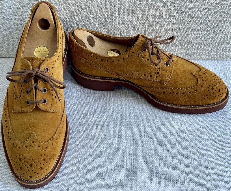 Tricker’s Bourton Curry Suede Country Brogues Vibram Sole UK 9.5 US10.5 ($765)