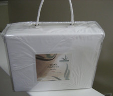 SERENITY HOME QUEEN WHITE PINTUCK PINCH PLEATED DUVET COVER W/2 PILLOWCASES-NEW