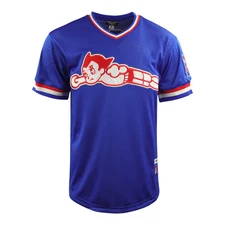 Ebbets Field Flannels Sankei Atoms 1950 EFF DNA V-Neck Mesh Jersey NEW Men's L