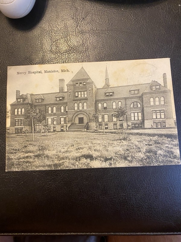 Mainistee, Michigan Mercy Hospital 1907 Antique Postcard Imperial Germany