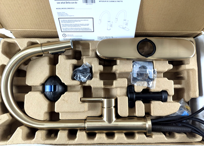 #ad #ad *Open Box* Delta Nicoli Brushed Gold Kitchen Faucet with Pull Down Sprayer $179.99