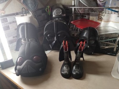 Starwars DARTHVADER LOT 2 Masks 1 Pillow And Kids Rubber Boots And A Vader Case