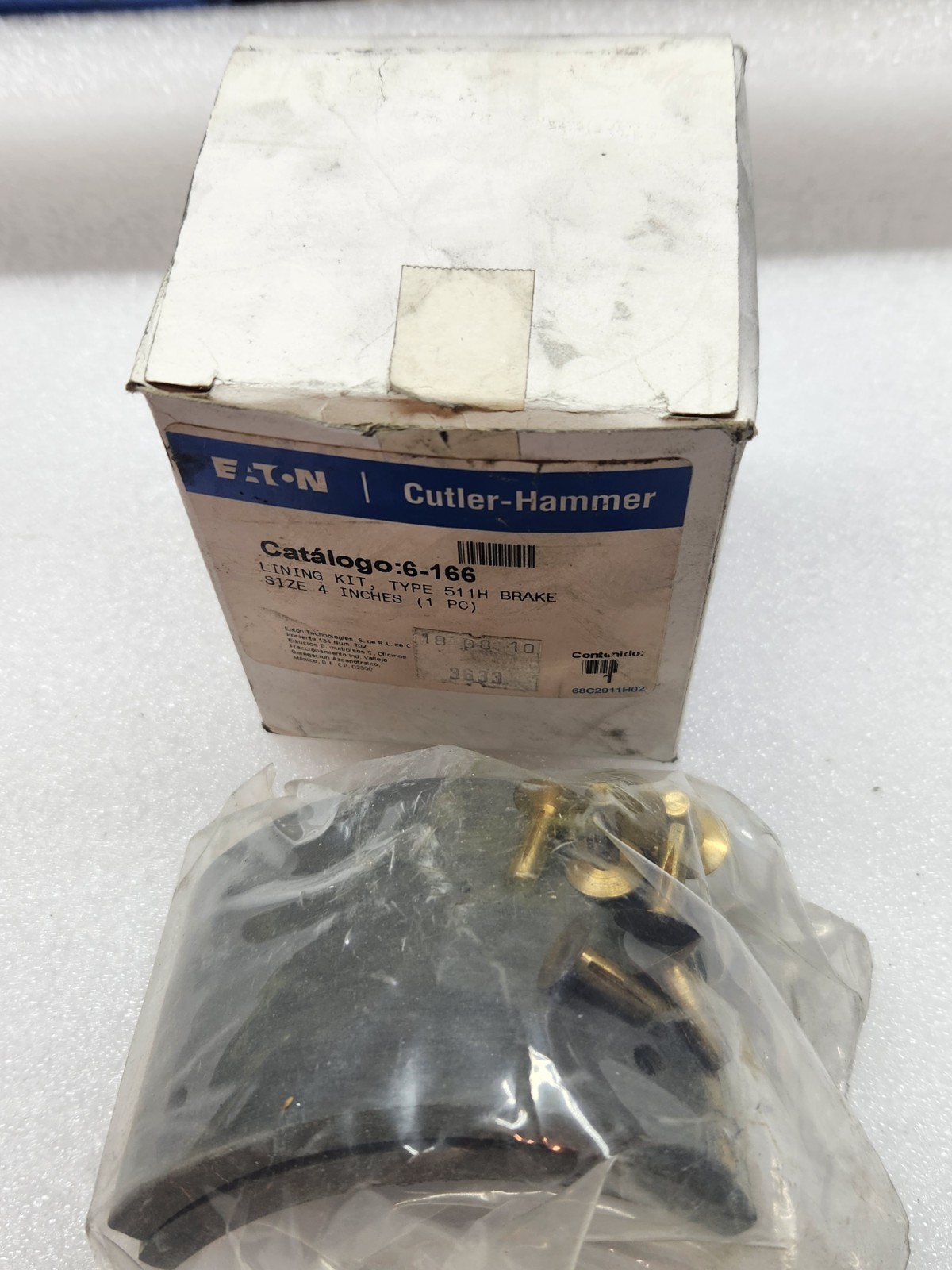 NEW EATON/CUTLER-HAMMER 6-166 4" BRAKE LINING CONTACT KIT SP232AF-5A12