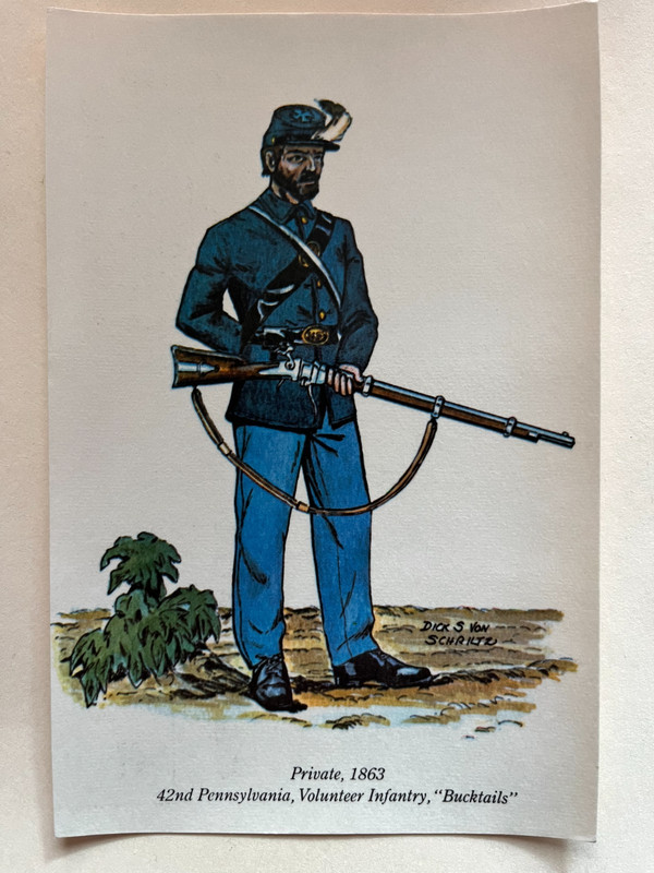 GETTYSBURG PA * 42ND PENN VOLS. BUCKTAILS - VINTAGE POSTCARD 1970