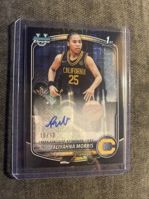 Aliyahna Morris Bowman Chrome 1st Black 10/10 Bookend Auto