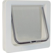 Pet 6-1/4 In. x 6-1/4 In. Small Plastic White Pet Door PCF Pet PCF