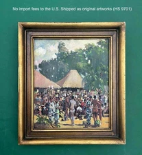 Original 1948 Oil Painting by Guilherme Marques – African Art Pioneer – COA