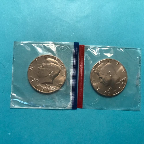 1987 P&D Kennedy Half Dollar Set   Mint Cello   FREE SHIP