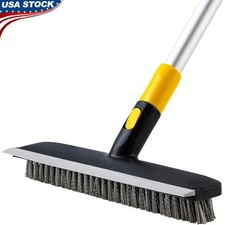 55.9" Telescopic Scrub Brush 2-In-1 Stiff Bristle Floor Shower Tile Cleaner