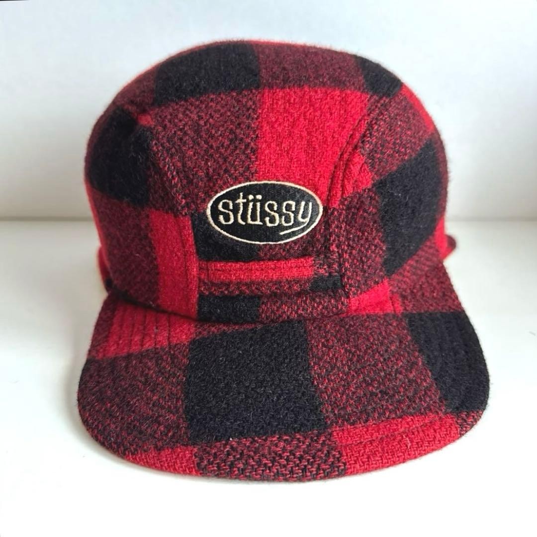 y*】様 old STUSSY ジェットキャップ チェック ウール Stussy Men Vhtf Wool Cap 80S Vintage Block Check Early Limited