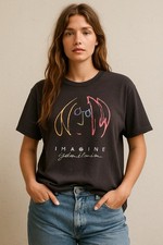 Vintage John Lennon Imagine T-Shirt XL Hanes Fifty-Fifty USA Made Single Stitch