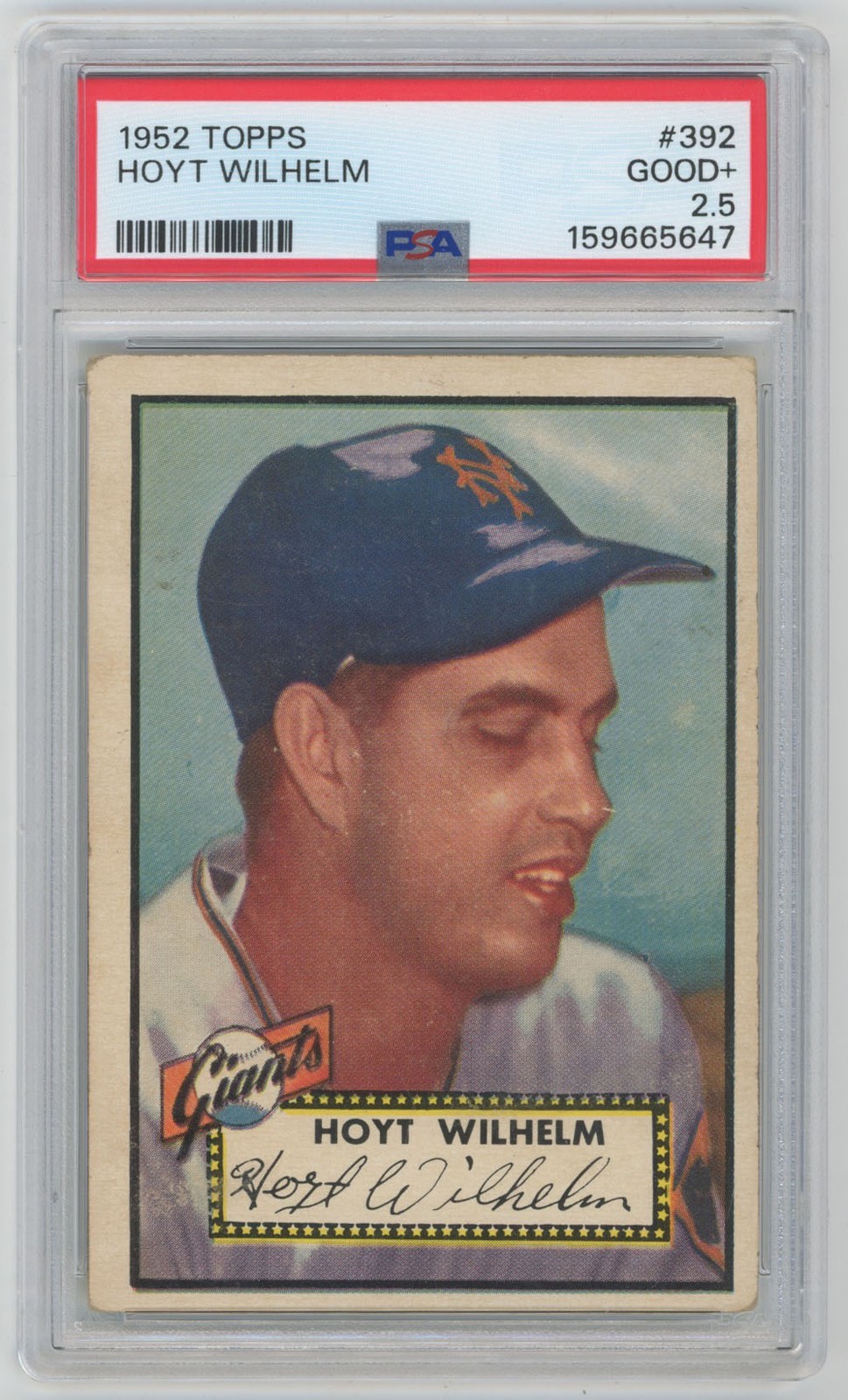 1952 Topps 392 Wilhelm RC PSA 2.5 732458 view 3