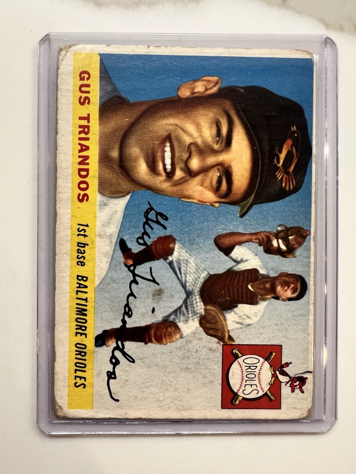 1956 Topps Gus Triandos #64 Baltimore Orioles Vintage Baseball Card GD VG Low