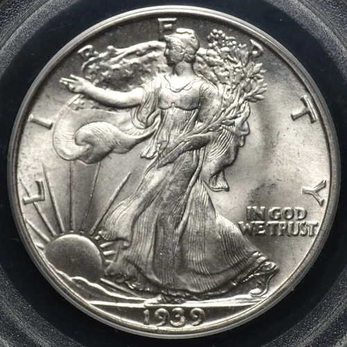 1939 S WALKING LIBERTY HALF DOLLAR PCGS MS 63 OLD GREEN HOLDER, EARLY CERT, WELL